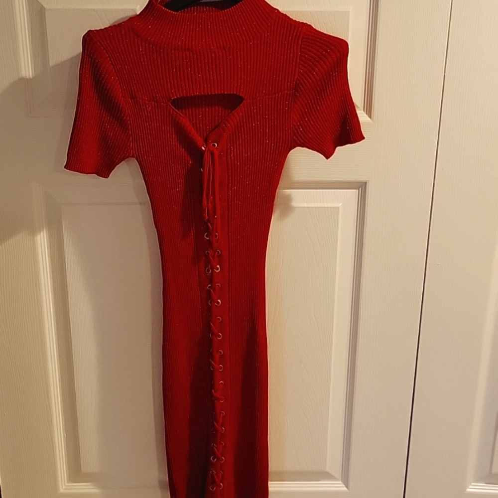 Red glittery dress